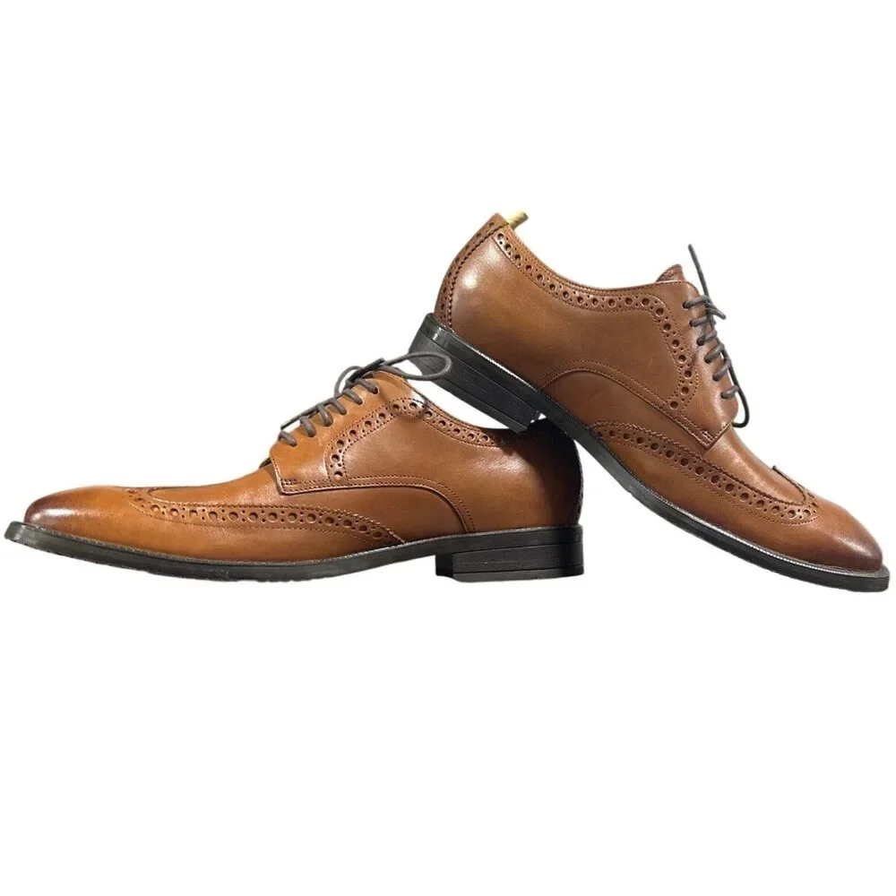 New W Box Cole Haan Mens Size 10 British Tan Leather Wing Oxford Grand 360 Shoes